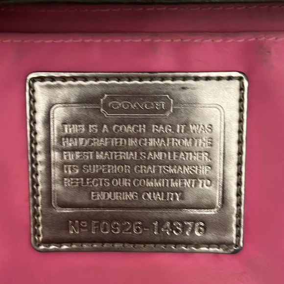 Coach poppy patent leather purple glam tote with crossbody strap - Picture 12 of 16